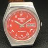 SEIKO 5 AUTOMATIC 6349A VINTAGE JAPAN MENS ARABIC RED COLOR DIAL WATCH a701505-5 R206b-a701505