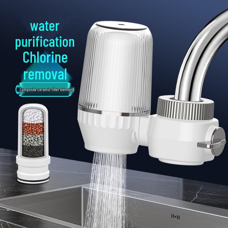 Ceramic Activated Carbon Kitchen Faucet Water Purifier with Anti-splash Pre-filter