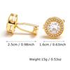 Vintage Styles Round Cufflinks with Cubic Zirconia Stones for Men in Formal and Social Event