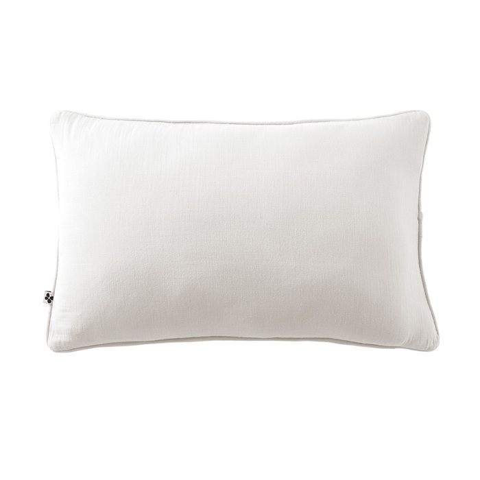 Coussin déhoussable 40 x 60 cm GAIA Blanc – Gaze de coton avec passepoil élégant