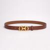 Belt Women'S Gold Smooth Buckle Head Belt Fashion Simple Style Versatile Premium Sense Women'S Waist Decorative Belt Women'S