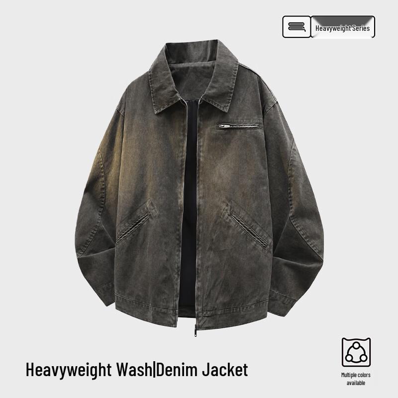 

MEDE Men s Vintage Washed Denim Jacket L