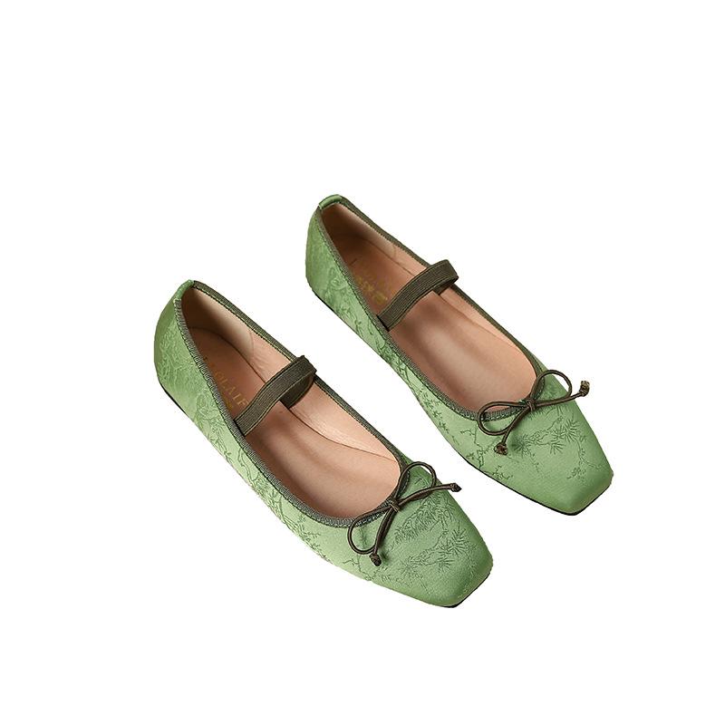 Retro French Mary Jane Shoes - Women's 2026 Summer Bows, Soft Sole, Flat Bottom, Shallow Mouth
