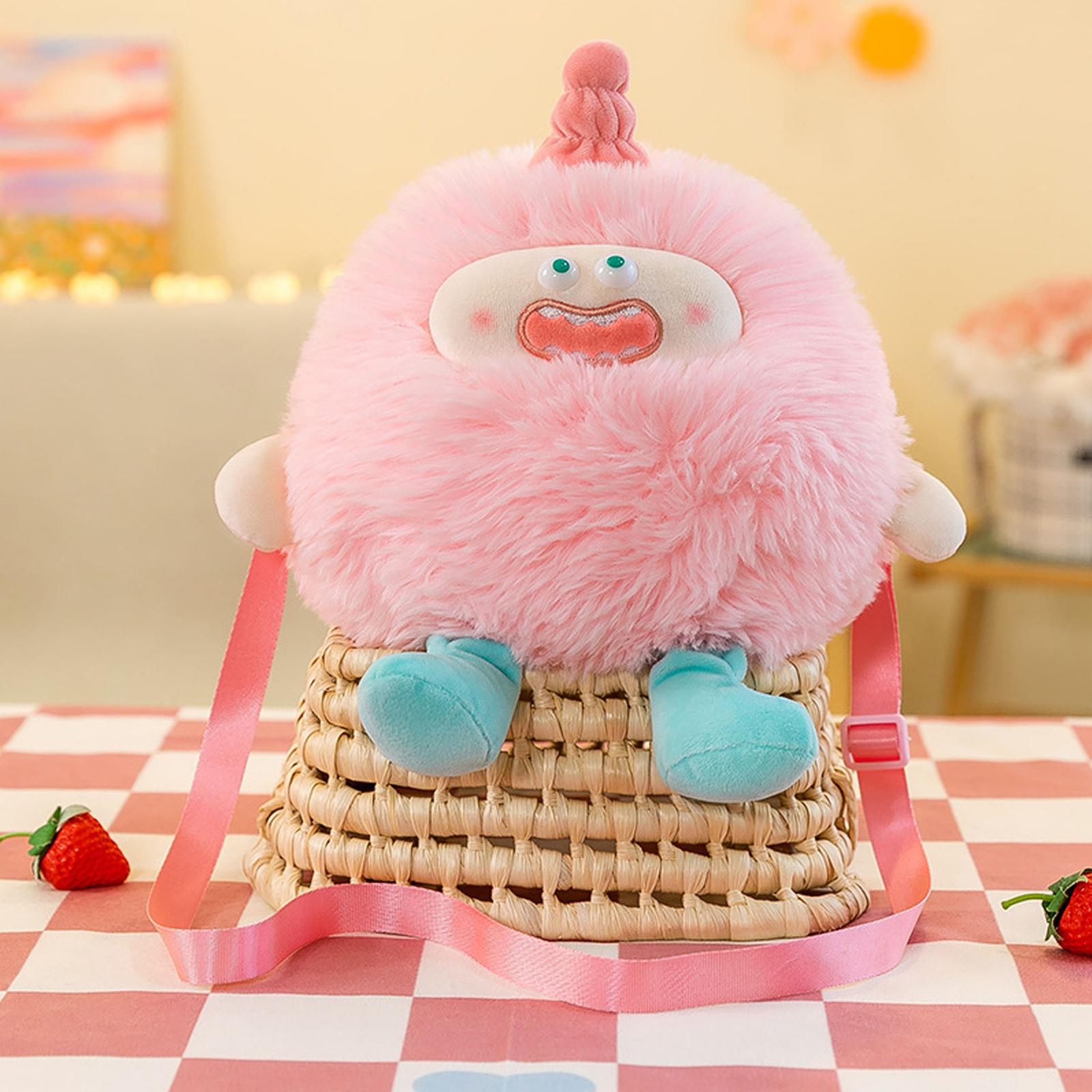 

Cartoon Plush Bag, Ugly-cute Pillow, Sleeping Doll, Handbag, Rag Doll One Size рожевий