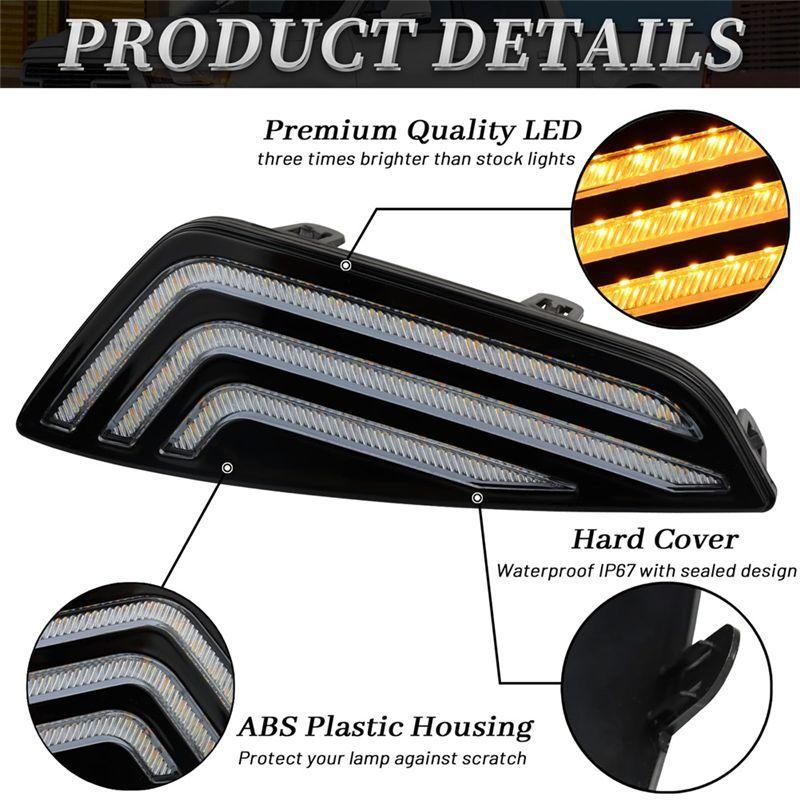 Powerful LED Daytime Running Light Front Bumper Fog Light For Toyota Sienna - XSE DRL Amber Sequential Turn Signal