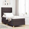 Box Spring Bed with Headboard Dark Brown 100 x 200 cm Fabric