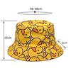 Four Seasons New Yellow Duck Double Sided Printed Fisherman's Hat For Couples Japanese Style Trendy Versatile Sunscreen Hat
