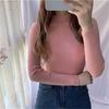 Sweater Women Take Inside the Thin Autumn Winter Solid Color Basic Paragraph Half High Collar Bottoming Knit Sweater Female