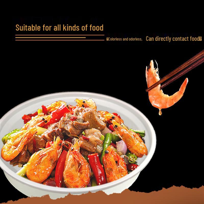 Jiwanggu 1250ml Round Disposable Food Container with Clear High Dome Lid