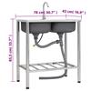 Camping Sink with Double Basin and Faucet Stainless Steel