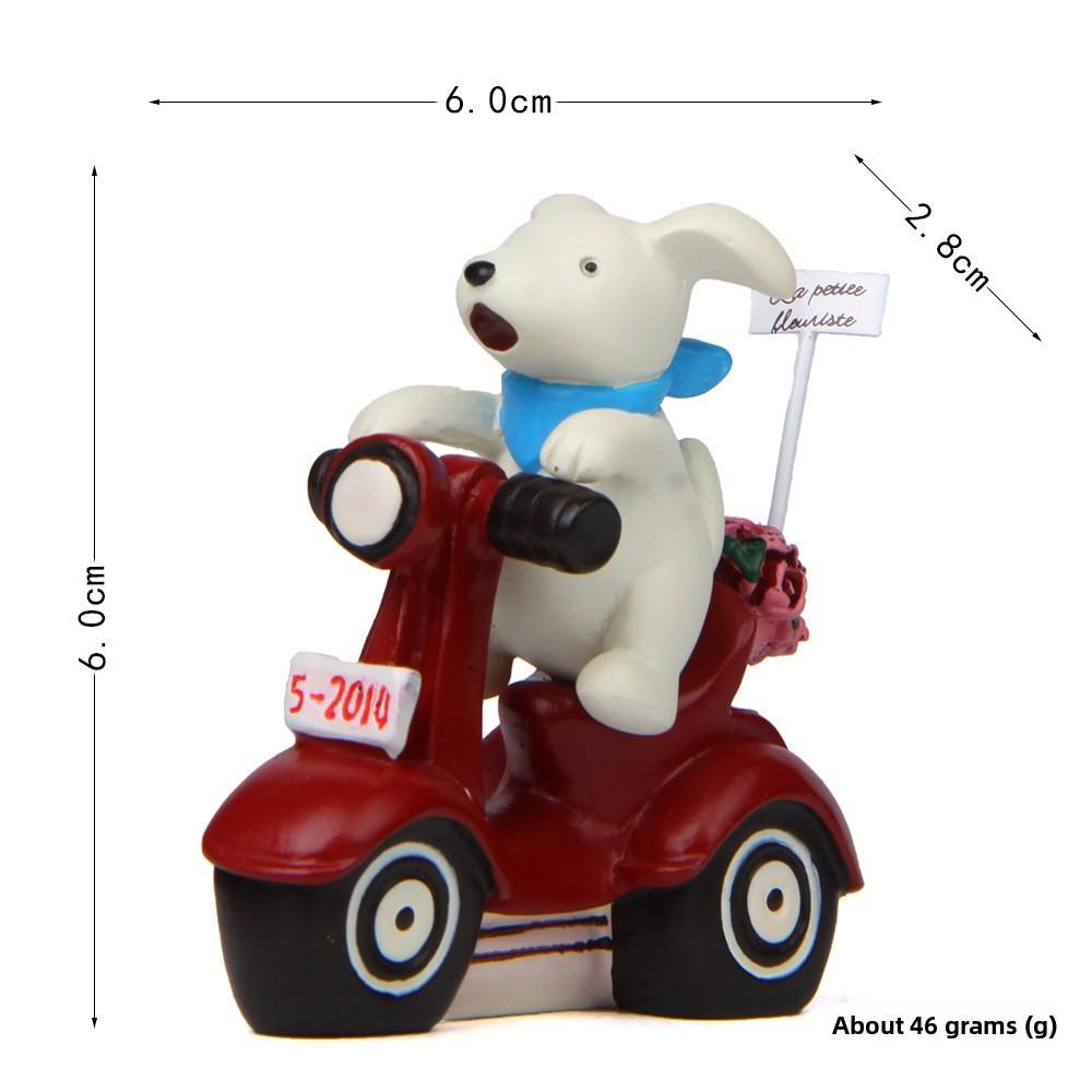 Dog Small Resin Motorcycle Plant Holder Garden Decor For Indoor Plants Gift And