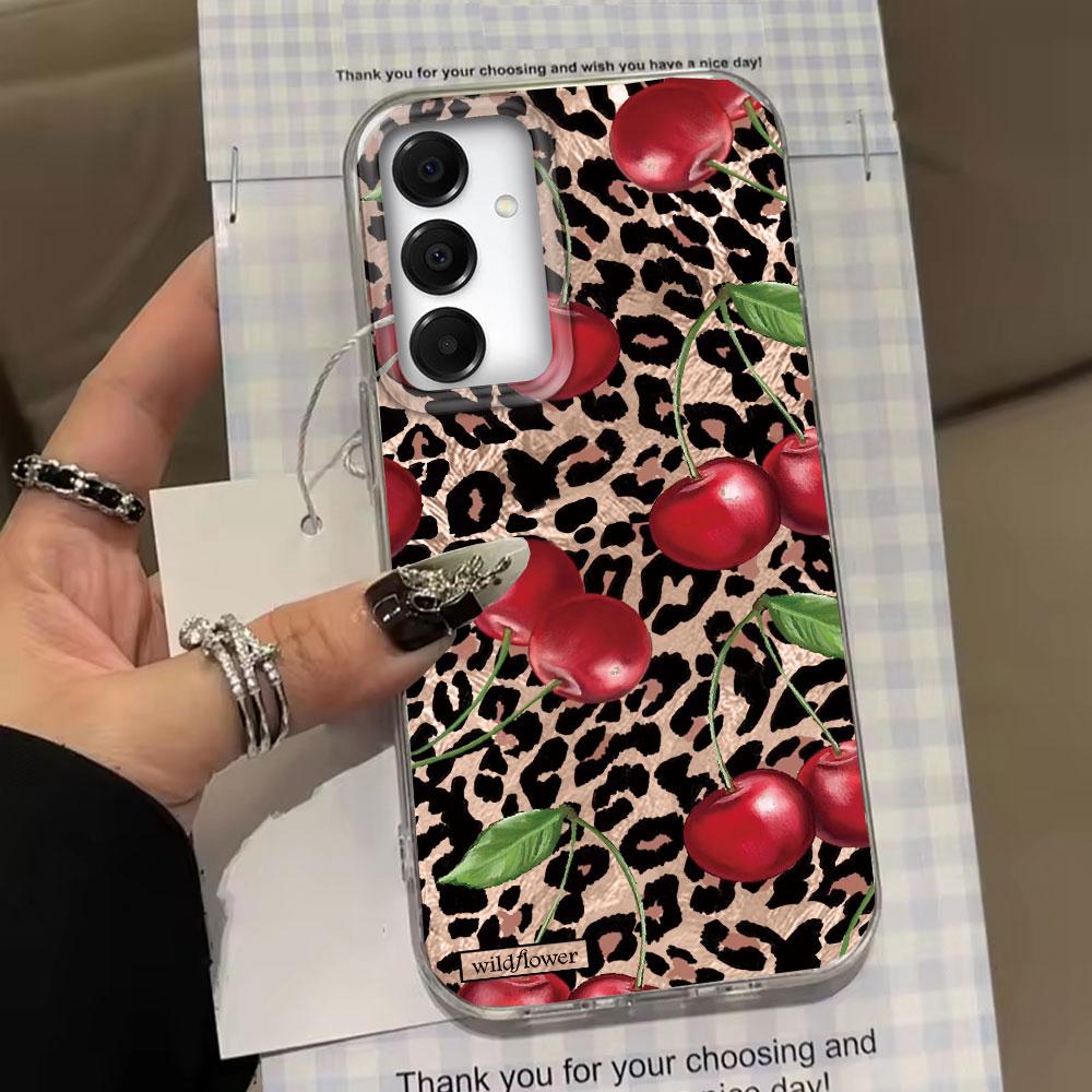 Růžový leopardí vzor dámský kryt na telefon pro Samsung Galaxy A55 A07 A17 A56 A36 A26 A16 A53 A06 A14 A24 A34 A54 A15 A25 A35 A12