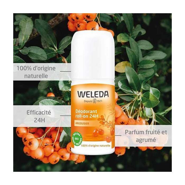 Déodorant - WELEDA - Argousier - 24h - Roll-On 50ml - Sans sels d'aluminium