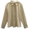 2025 Women's Korean Slimming Long Sleeve Shirt - Spring & Autumn Trendy Versatile Jacket-Style Top
