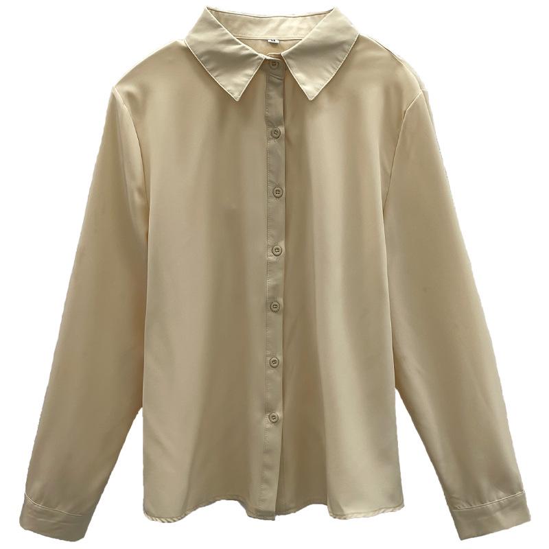 2025 Women's Korean Slimming Long Sleeve Shirt - Spring & Autumn Trendy Versatile Jacket-Style Top