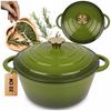 Emailierter Gusseisen-Topf 22cm 3L HAGE Olive