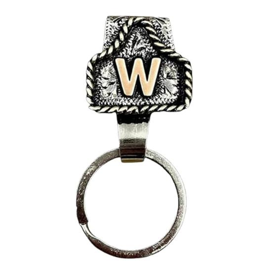 Vintage Letter Keychain Western Cowboy Style A to Z 26 Capital Letters Key Ring Metal Alphabet Key Holder Belt Bag Hanging Decoration Pendant