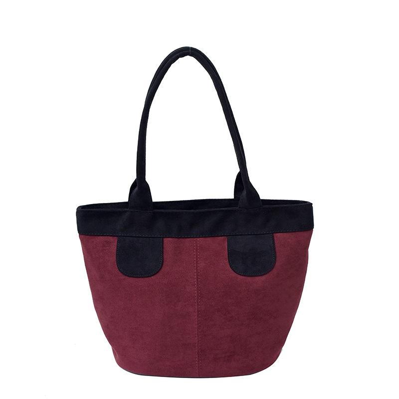 Women's Vintage Shoulder Bag Large Capacity T Elegant Suede Hobo Bag Autumn Winter Crossbody Purse Work Bags