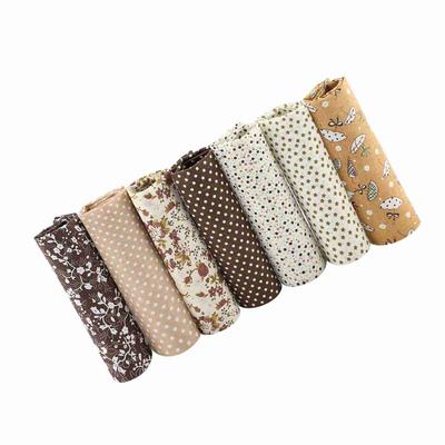 7 pezzi 25*25cm Tessuto di Cotone Assortito Pre Tagliato Kit Biancheria da Letto Pacchetto Quarti Serie Caffè