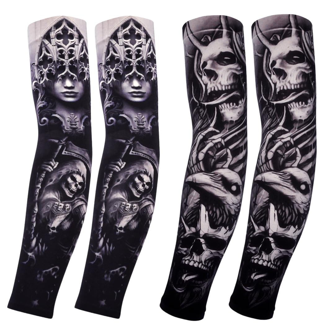 

Set of 4 Arm Tattoo Arm Elastic Sweat Quick UV Sunscreen Unisex One Size Fits [NAMEOF] Covers, Sleeves, Sunscreen, Absorbent, Drying, Protection,