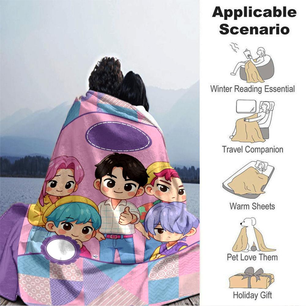 Colorful Friends Together Blanket Soft Throw Blanket For Home Bedroom Bed Sofa Travel Office Solid Christmas Blanket
