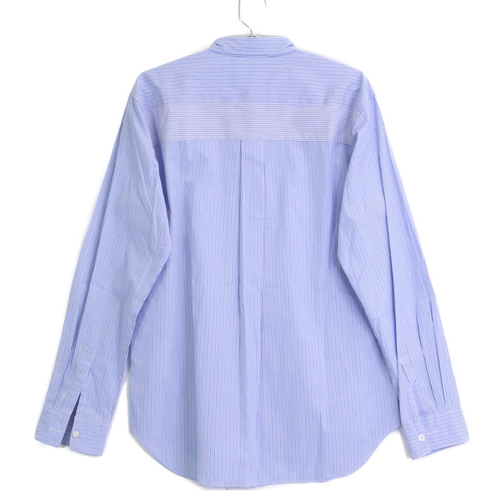 COMMEdesGARCONS HOMME DEUX DN-B053 Blue Cotton Regular Color Long Sleeve Striped Shirt tops M blueUsed