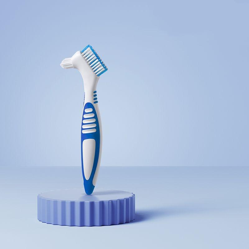 6-Pack of Double-Sided Toothbrushes with Random Colors, Large Brush Head, Denture Toothbrush, Cleaning Brush, Double-Sided Denture Brush, Invisible Br