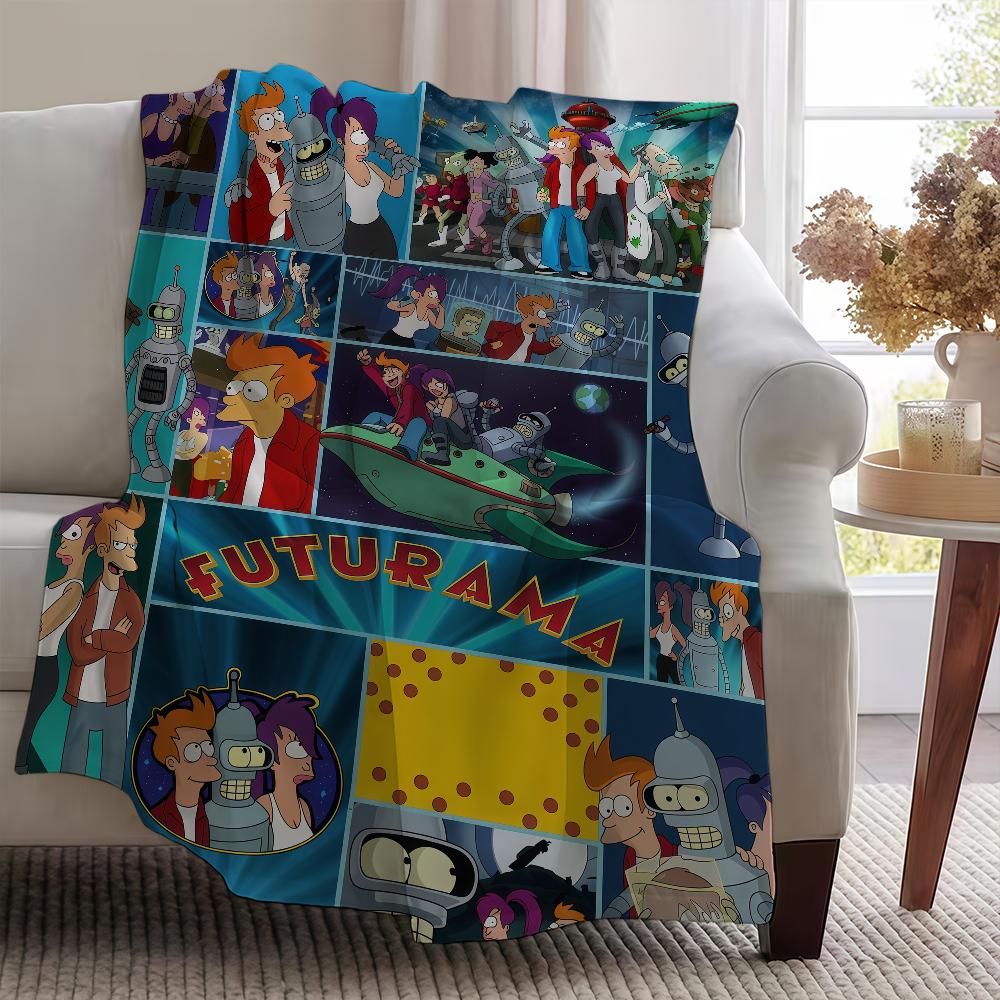 Blanket Throw Super Cosy Plush F-FuturamaS-ES Living Room Sofa Couch Childish CARTOON Birthday Gifts