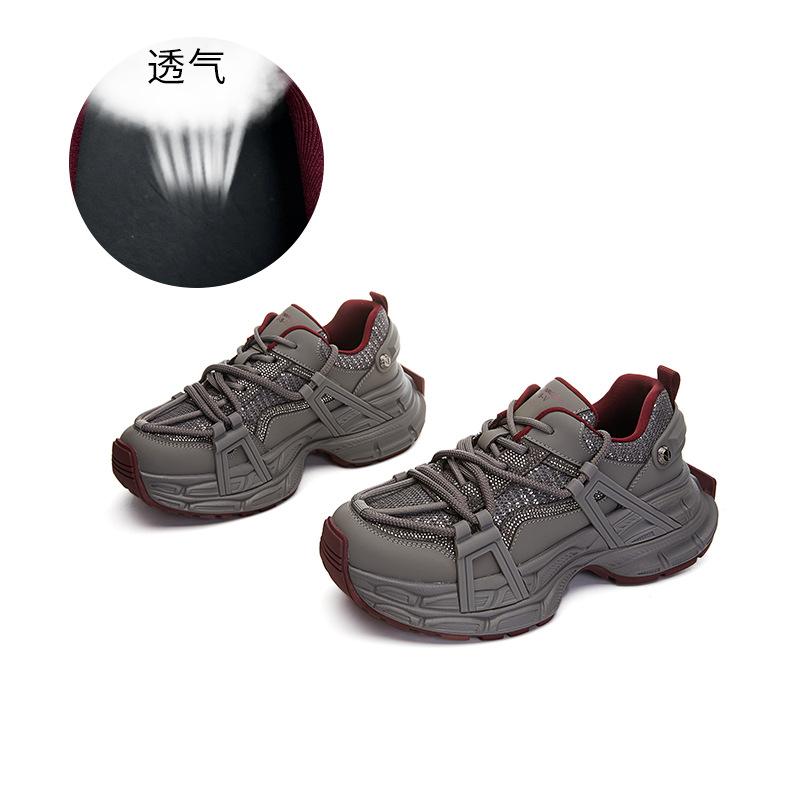 Suction film sole functional dad shoes women's 2025 spring new thick-soled heightening sports shoes casual versatile retro women's shoes
