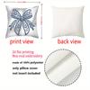 1 Pieces Blue Bow Embroidered Pattern 2D Printed Pillow Polyester pillowcase, sofa decorative cushion cov Headboard Pillow