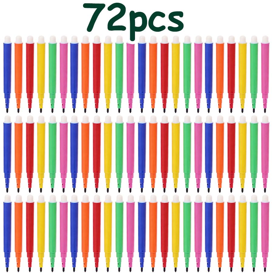 36/72pcs 6 Vibrant Colors Mini Portable Watercolor Pens Drawing Markers for Graffiti & Art Painting Stationery Art Supplies