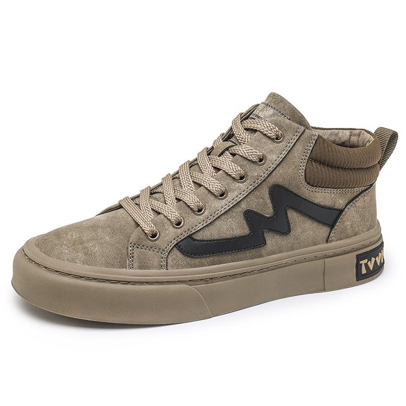 

Autumn Winter Hot Selling Men s High Top Casual Shoes Soft Soles Comfortable Oxford Shoes Lace Up Trendy Men s Work Shoes 44 хаки