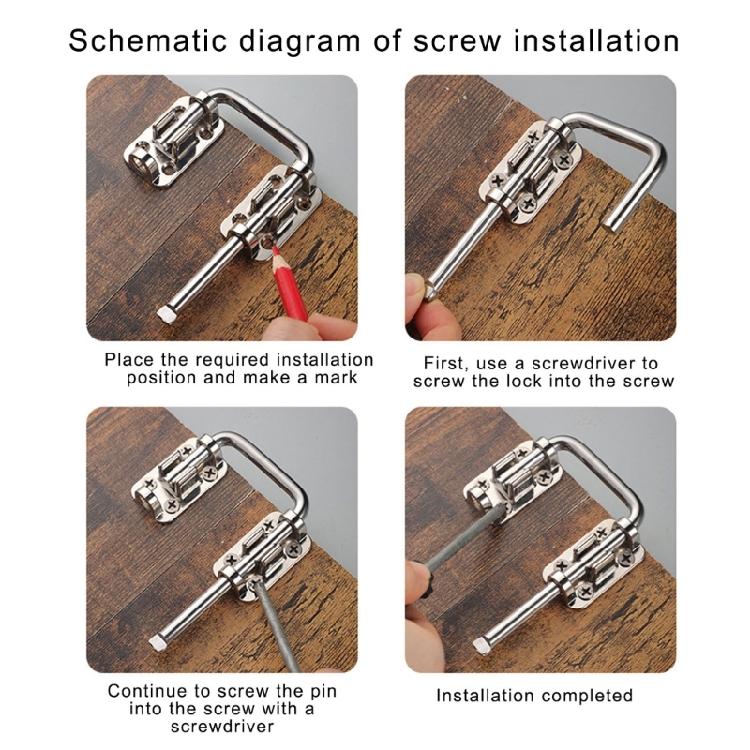Steel Door Fastener Door Lock set with Mounting Hardware 180° Rotation Capacity easy installs for patios & Interior door