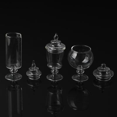Casa delle Bambole 1/12 Miniatura Vaso di Vetro Bottiglia per Caramelle con Coperchio Decorazione Cucina Casa