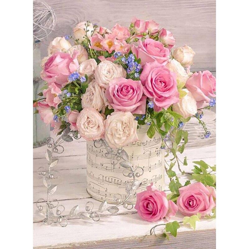 

Новий 5D DIY Алмазний живопис Квітка Алмазна вишивка Декорація Вишивка хрестом Ремесла Повне кругле свердло Домашній декор Ручний подарунок Full Round 30x40CM