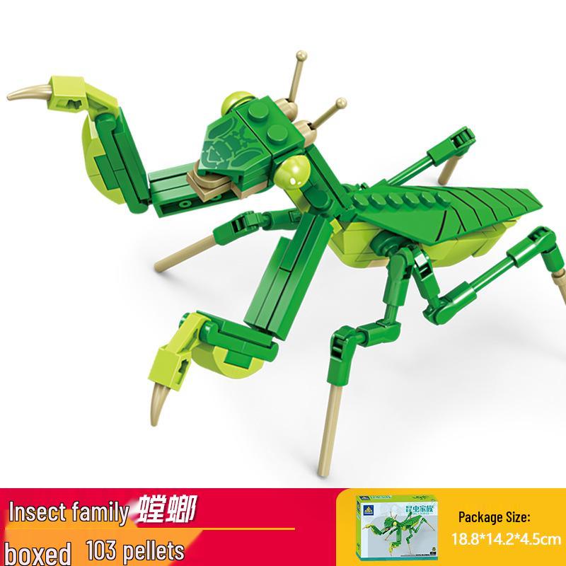 Kai Zhi Compatible Lego Insect Toy: Mantis Model Building Blocks for Kids, Educational Animal Jigsaw Puzzle Gift