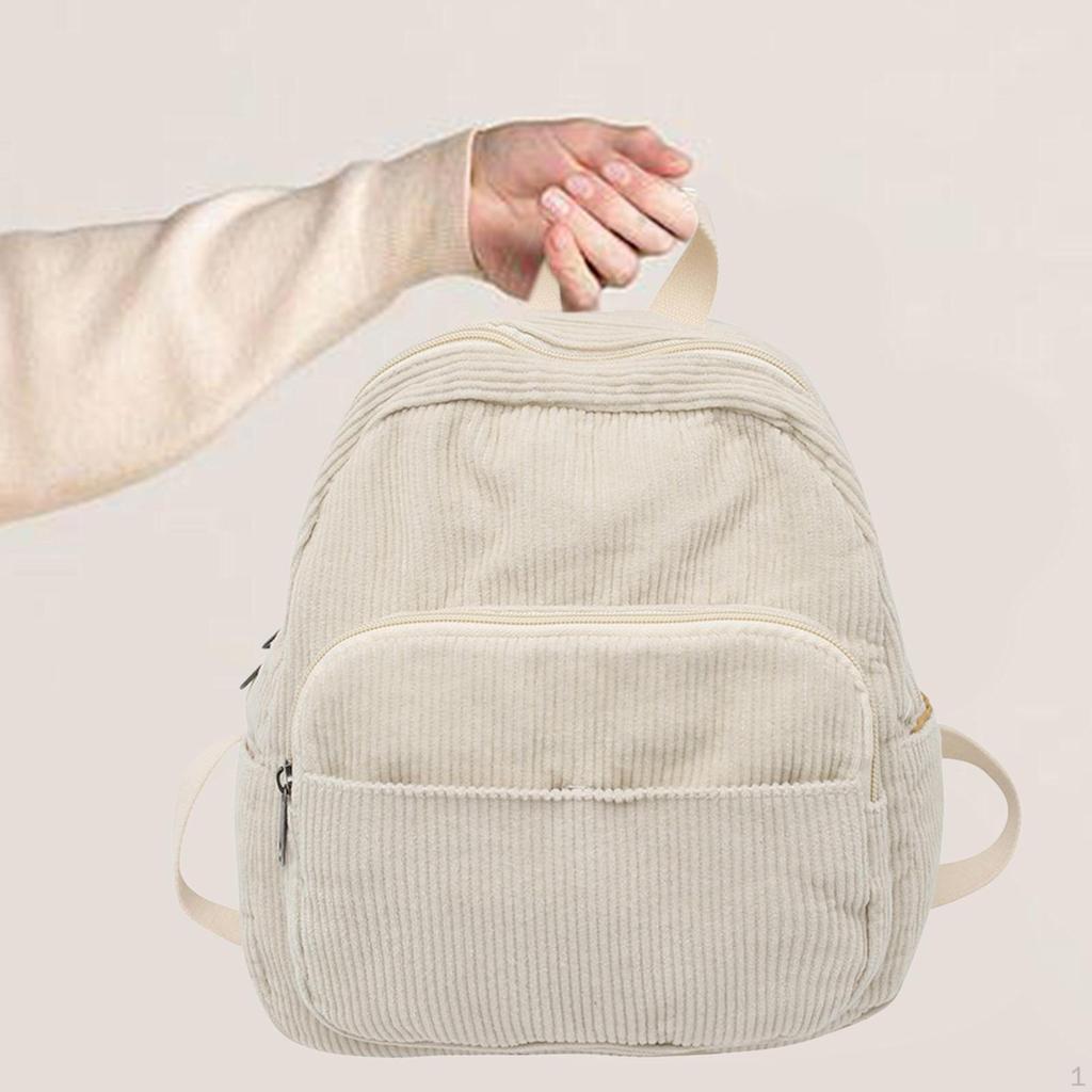 Fashion Backpack for Teen Girls Knapsacks Corduroy Portable Lightweight Daypack Rucksack