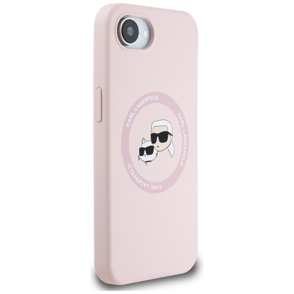 Etui Karl Lagerfeld Silicone             Karl&Choupette Heads Magsafe Do Iphone 16E Różowy