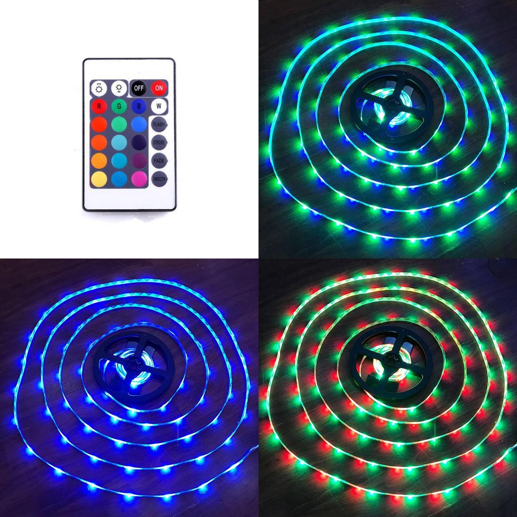 Vielseitiges 300-LED-RGB-Streifenlicht-Kit mit einstellbaren Modi und Fernbedienung 16 Fuß