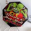 1pc Rat Fink pattern Umbrella Portable Folding Umbrella Iron Frame Hole Bone Structure Outdoor Home Umbrella