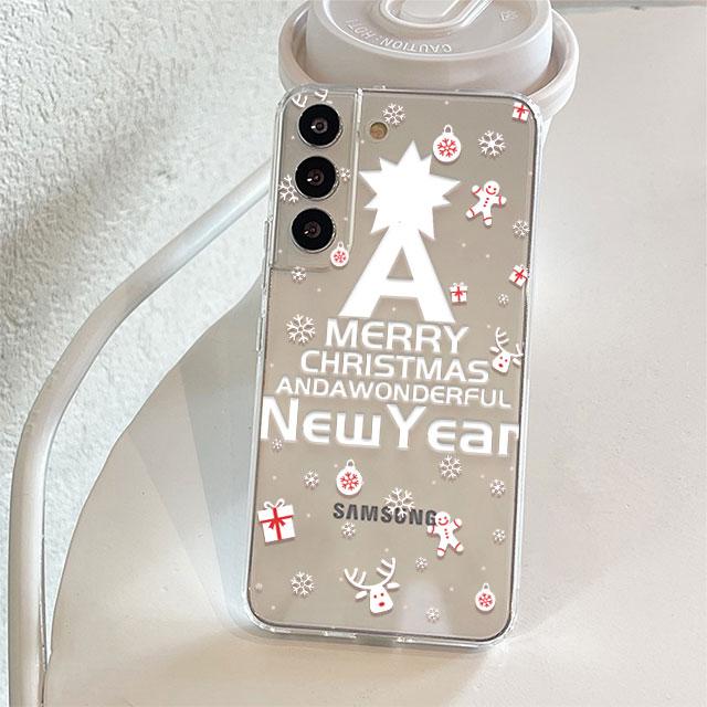 Clear Case For Samsung Galaxy S22 S20 FE S21 Plus S10 Lite S9 S8 S10e Note 20 Ultra 10 Lite 9 Phone Cover Snowman Christmas