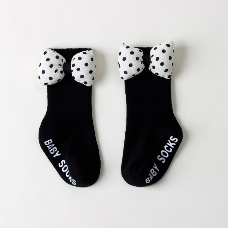Korean Cute 3D Bow Baby Girls Socks Spring Autumn Soft Cotton Floor Socks Infant Kids First Walkers Newborn Socks