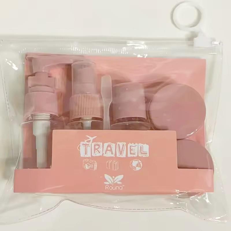 7pcs/set Travel Bottles Spray Bottle Lotion Empty Shampoo Bottle Mini Face Cream Pot Transparent Container Travel Essentials
