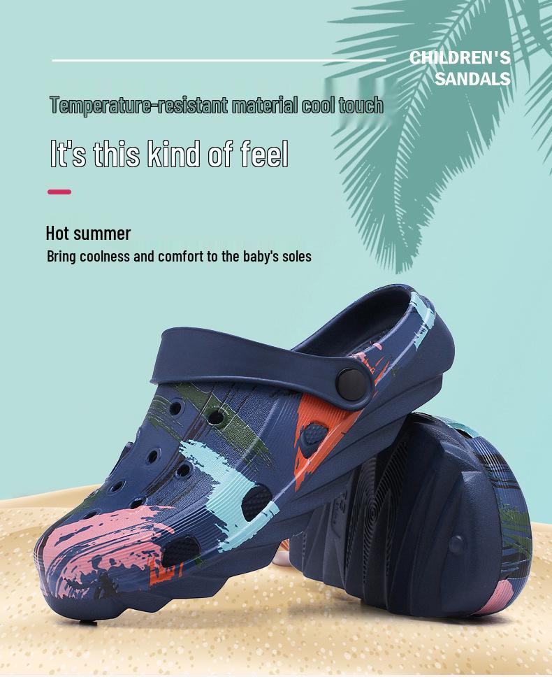 Boys' and Girls' Casual Soft-Soled Beach Sandals - Medium & Large Kids' Foot-Covering Crocs