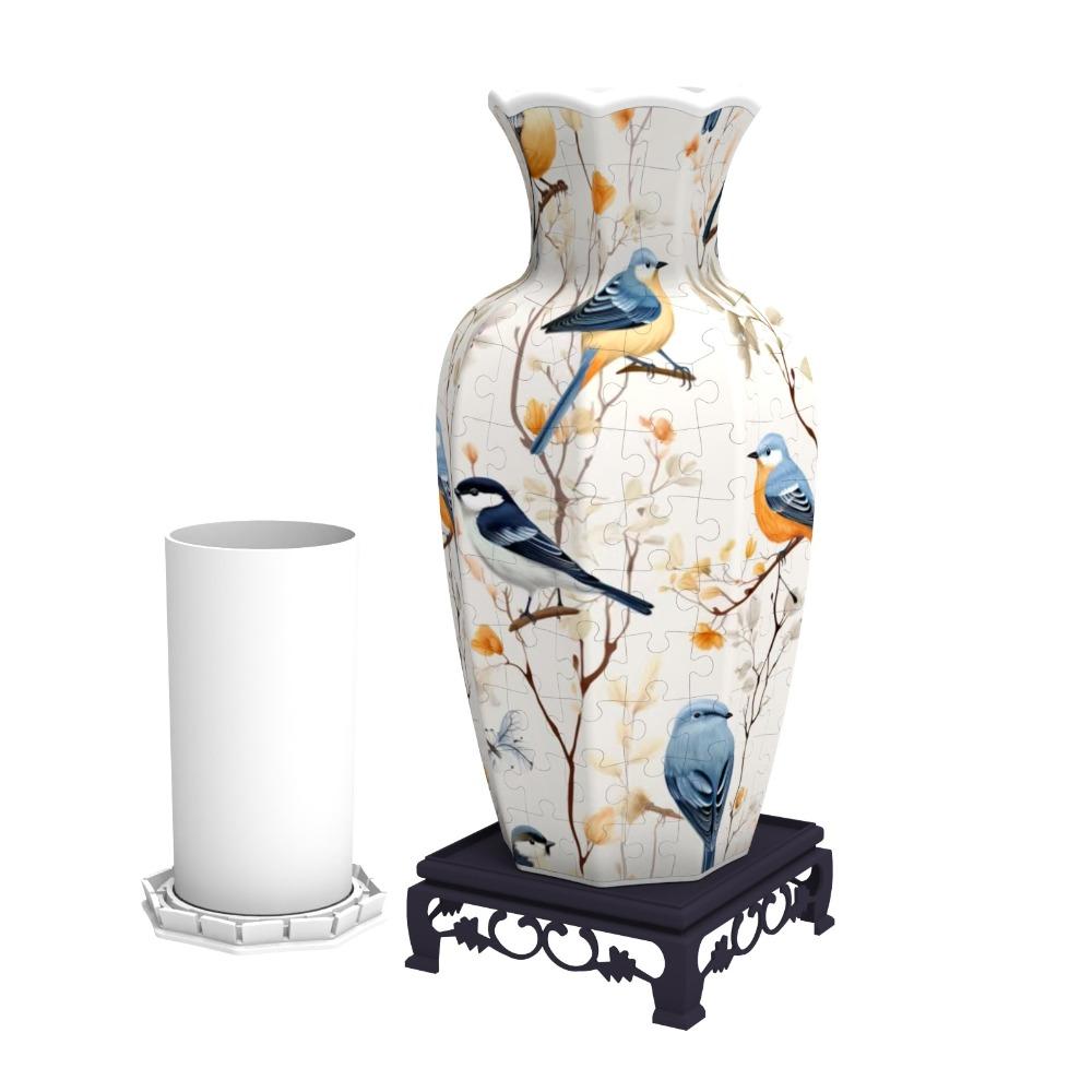 

Waterproof 3D Puzzle Vase Creative Flower Vase Jigsaw Home Decoration Vase Housewarming Gift Style K