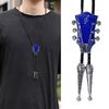 Geflochtener Schnürsenkel Gitarrenkopf Bolo Tie Geschnitzter Anhänger Cowboy Krawatte Halskette