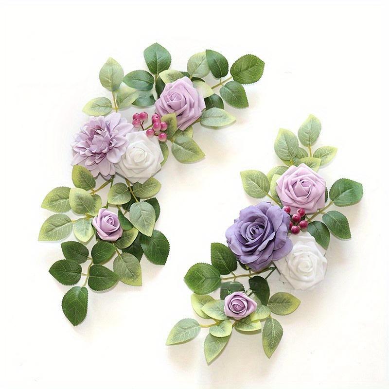 2Pcs Simulation Wedding Welcome Door Lintel Flower for Outdoor Wedding Ceremony Reception Entrance Party Banquet Easel Wall Decoration