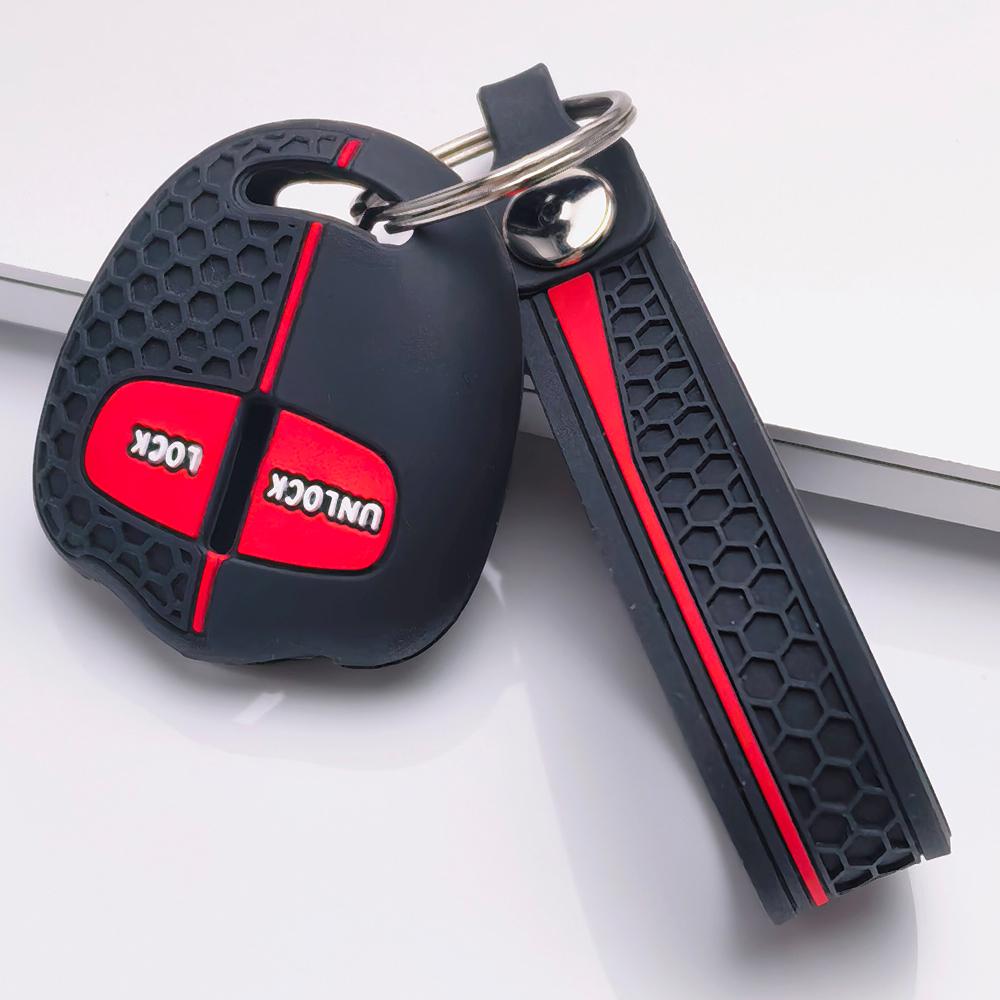 Key Fob Cover for Mitsubishi Outlander ASX Lancer Triton Pajero Eclipse Cross Grandis with Keychain Anti-Scratch Surface Shockproof Structure