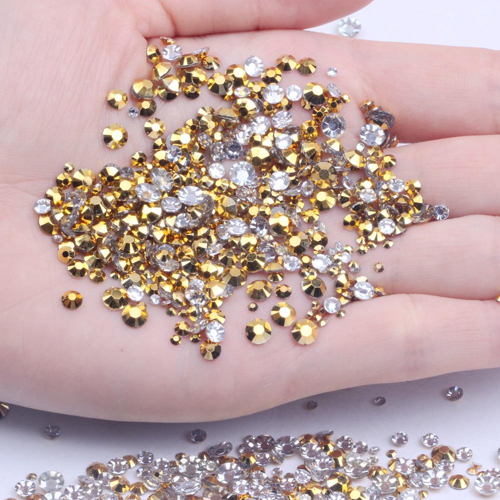 Multi-Color AB Jelly Resin Rhinestones, 2-6mm, 1000 Pcs, Flat Back for Nail Art