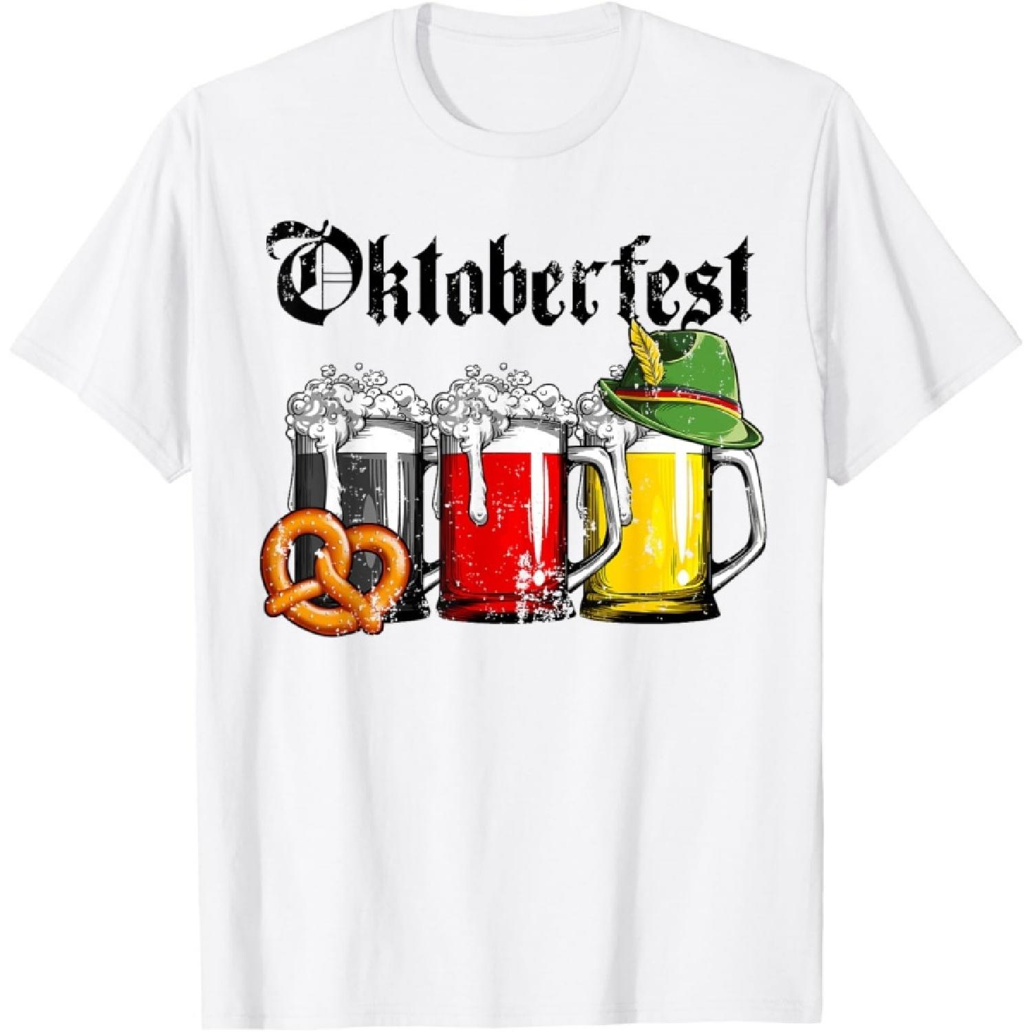 Октоберфест Пиво Немецкий Флаг Одежда Мужчины Женщины Кружка для Напитков Футболка XXXXXL белый